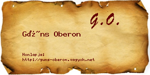Güns Oberon névjegykártya